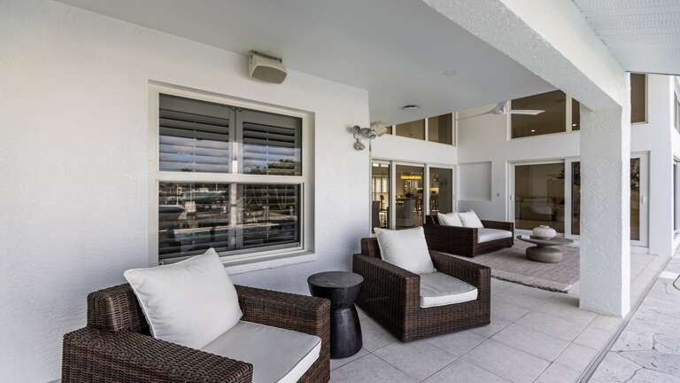 Covered outdoor seating area